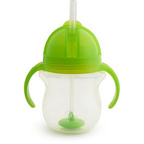 Dzeramā pudele ar silikona salmiņu Munchkin 01225602, 207 ml, 6+ mēn., plastmasa, zaļa krās.
