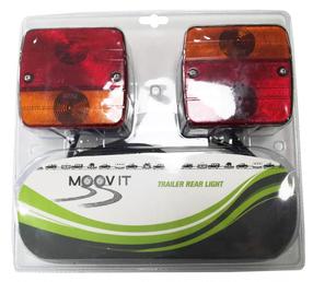Piekabes lukturi Moovit 48040, 10 cm, sarkana krās./oranža krās., 2 gab.