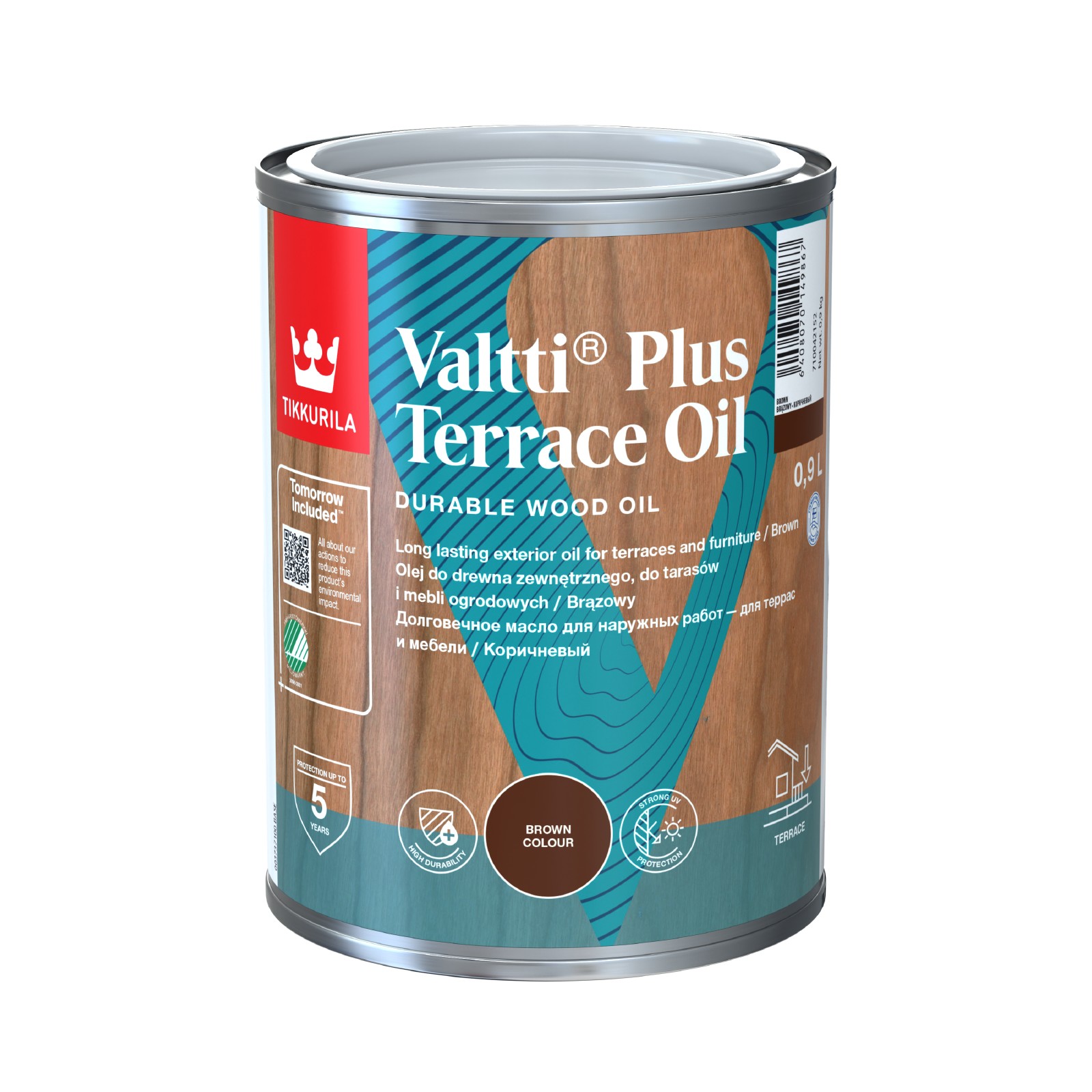 Medienos aliejus Tikkurila Valtti Terrace Oil, juoda sp., 0.9 l