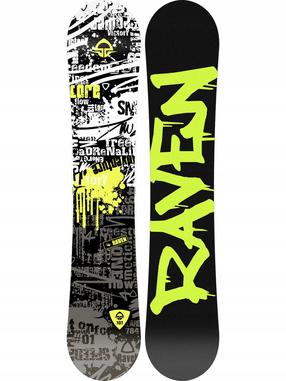 Snieglentė Raven Core Junior, juoda sp./žalia sp., 130 cm x 27.8 cm