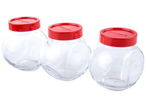 Birių produktų indas, rinkinys Pasabahce Bella, 0.2 l, skaidri sp./raudona sp.