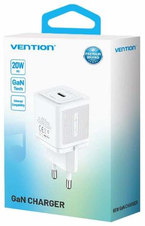 Telefono įkroviklis Vention FEPW0-EU, USB Type C, balta sp., 20 W