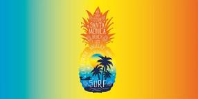 Paplūdimio rankšluostis Pineapple RPG-166, mėlyna sp./geltona sp./oranžinė sp., 180 cm x 100 cm