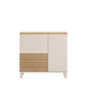 Komoda Kalune Design Mood MD4-CS, ąžuolo sp./smėlio ruda sp., 82.4 cm x 35 cm x 87.2 cm