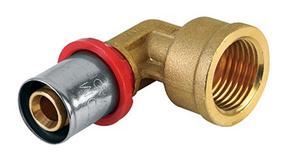 Presuojama alkūnė TDM Brass 1670, 90 °, 20mm x 1/2", žalvaris