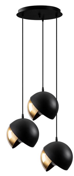 Lampa karināms Opviq Berceste 252-S2 521SHN3384, E27, 3 x 40 W, zelta krās./melna krās. / melna krās.