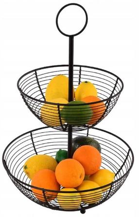 Augļu un dārzeņu grozs Elitehoff E-8129, nerūsējošais tērauds, 26 cm x 26 cm, melna krās.
