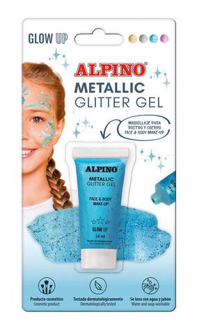 Краска для лица Alpino Metallic, 0.014 л, синий цв.