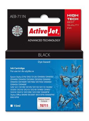 Rašalinio spausdintuvo kasetė ActiveJet Supreme Epson T0711, juoda sp., 15 ml