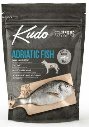 Sausas šunų maistas Kudo Medium Maxi Adult Adriatic Fish, žuvis, 3 kg