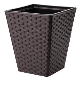 Lillepott Form Plastic Rattan 3880-070, plastik, Ø 39 cm, tumepruun v.