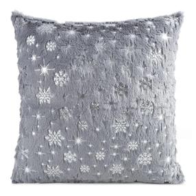 Kalėdinis dekoratyvinės pagalvėlės užvalkalas PSWA-318, plieno/sidabro, 45 cm x 45 cm