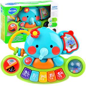Izglītojošās rotaļlieta Hola Piano Elephant, 4 cm, daudzkrāsaina