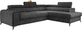 Kampinė sofa Laurence Dora 96, tamsiai pilka sp., dešininė, 205 x 278 cm x 92 cm