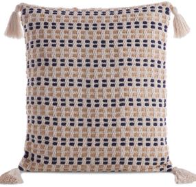 Dekoratīvs spilvena pārvalks Boho JJQ-02, zila krās./bēša krās., 45 cm x 45 cm