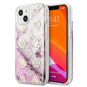 Telefoni ümbris CG Mobile Guess Peony Liquid Glitter iPhone 13 mini, läbipaistev v./roosa v., Apple