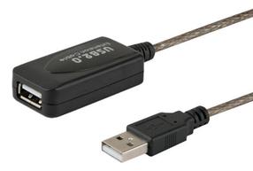 Vads Savio CL-130 USB Extender USB 2.0 A male, USB 2.0 A female, 10 m, melna krās.