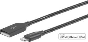 Vads Estuff, USB 2.0 Type A/Apple Lightning, 150 cm, pelēka krās.