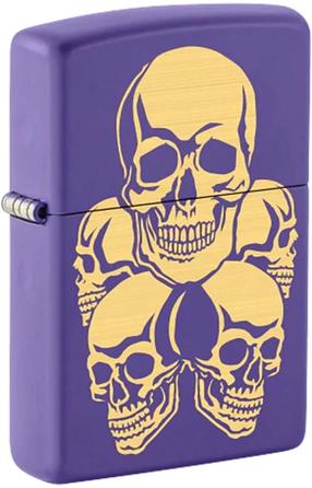 Tulemasin Zippo Skulls 48783, violetne v.