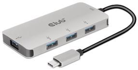 Разветвитель Club 3D CSV-1547 USB-C male, 4 x USB female, серый цв.