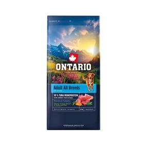 Kuiv koeratoit Ontario All Breeds Adult Monoprotein, tuunikala/magus kartul, 12 kg