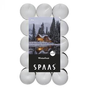 Küünal, lõhna/teeküünal Spaas, 4.5 h, 43 g, 30 tk, valge v.