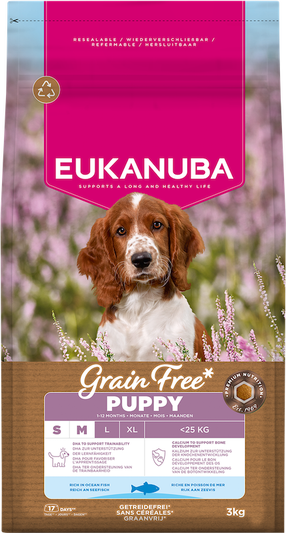 Sausas šunų maistas Eukanuba Puppy Small&Medium, žuvis, 3 kg