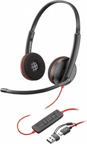 Juhtmega kõrvaklapid Poly Blackwire 3220, must v.