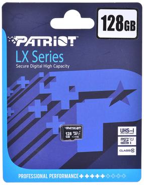 Atminties kortelė Patriot LX Series UHS-I, 128 GB, 80 Mb/s - 10 Mb/s