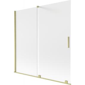 Dušas siena Mexen Velar, 160 cm x 150 cm, caurspīdīga krās./zelta matēta krās./matēta faktūra
