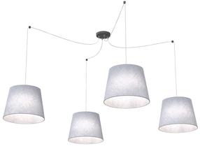 Sietynas kabinamas Emibig Ascot 1424/4, E27, 4 x 15 W, pilka sp. / juoda sp.