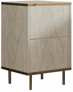 Naktinis staliukas Kalune Design Imaj, aukso sp./travertine sp., 60 cm x 40 cm x 35 cm