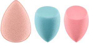 Косметическая губка Real Techniques Sponge+ Poreless Perfection Kit 4245, 3 шт., синий цв.