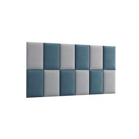 Dekoratiivsed tekstiilist seinapaneelid Quadratta, 100 cm x 180 cm, 3.5 cm, sinine v., 12 tk