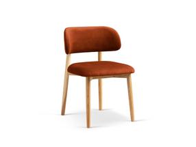 Kėdžių rinkinys Cosmopolitan Design Evan Velvet, matinė, buko sp./oranžinė sp., 51 cm x 49.5 cm x 77 cm, 2 vnt.
