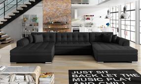 Kampinė sofa Vento Inari 100, Soft 11, juoda sp., 165 x 355 cm x 80 cm