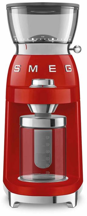 Kafijas dzirnaviņas Smeg CGF03RDEU, sarkana krās.