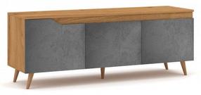 TV staliukas Tue Gold Craft, ąžuolo sp./pilka sp., 140 cm x 40 cm x 52 cm