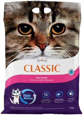 Kačių kraikas Intersand Extreme Classic Baby Powder EX80146, organinis (sušokantis), 14 kg