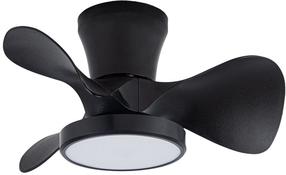 Griestu ventilators ar lampu CristalRecord Moll CCT, 20 W, 1 gab., melna krās.