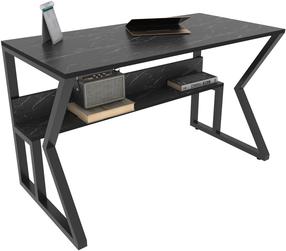 Rašomasis stalas su lentyna Kalune Design Wake 875ZNA4572, 120 cm x 60 cm, 72.8 cm, juoda sp.