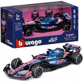  Mänguasja võidusõiduauto Bburago BWT Alpine A525 (2025) Nr.10 Gasly And Nr.43 Colapinto 18-38257, 1:43, sinine v./roosa v.