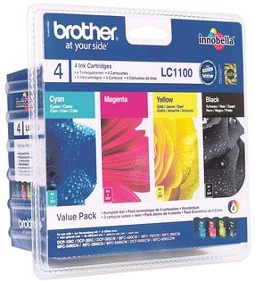 Rašalinio spausdintuvo kasečių rinkinys Brother LC1100, geltona/juoda/mėlyna