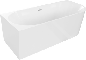 Vonia, laisvai pastatoma/kampinė Mexen Mai, 170 cm x 80 cm x 58 cm, asimetrinė, balta sp./chromo sp.