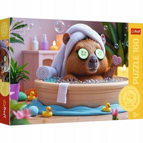 Dėlionė Trefl Capybara In Spa 15433, 27.5 cm x 41 cm, 160 vnt., įvairių spalvų
