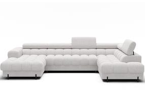 Kampinė sofa - lova Feraria Royal 01, balta sp., dešininė, 202 x 358 cm x 93 cm