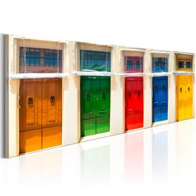 Reprodukcija Artgeist Colourful Doors KR33, 120 cm x 40 cm