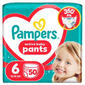 Autiņbiksītes - apakšbiksītes Pampers Active Baby Pants, 6 izmērs, 50 gab.
