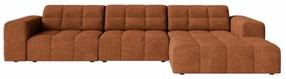 Kampinė sofa Cosmopolitan Design Chicago Eden 10, brick red s., dešininė, 167 x 294 cm x 78 cm