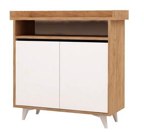 Batų spintelė Kalune Design Springa, ąžuolo sp./balta sp., 35 cm x 100 cm x 102 cm